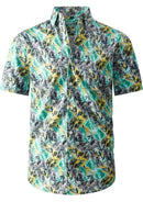 Men's Short Sleeve Hawaiian Shirt Wrinkle-free and Breathable Fresh Green