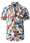 Men's Short Sleeve Hawaiian Shirt Wrinkle-free and Breathable Maple Red
