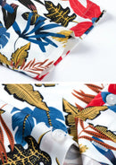 Men's Short Sleeve Hawaiian Shirt Wrinkle-free and Breathable Maple Red