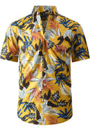 Men's Short Sleeve Hawaiian Shirt Wrinkle-free and Breathable Lemon Yellow