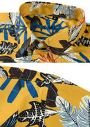 Men's Short Sleeve Hawaiian Shirt Wrinkle-free and Breathable Lemon Yellow