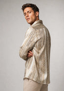 Slim-Fit Men's Snake-Print Casual Shirt – Non-Iron