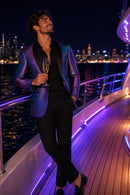 Men's 2-Piece Flashy Suit with Purple and Blue Gradient Flash