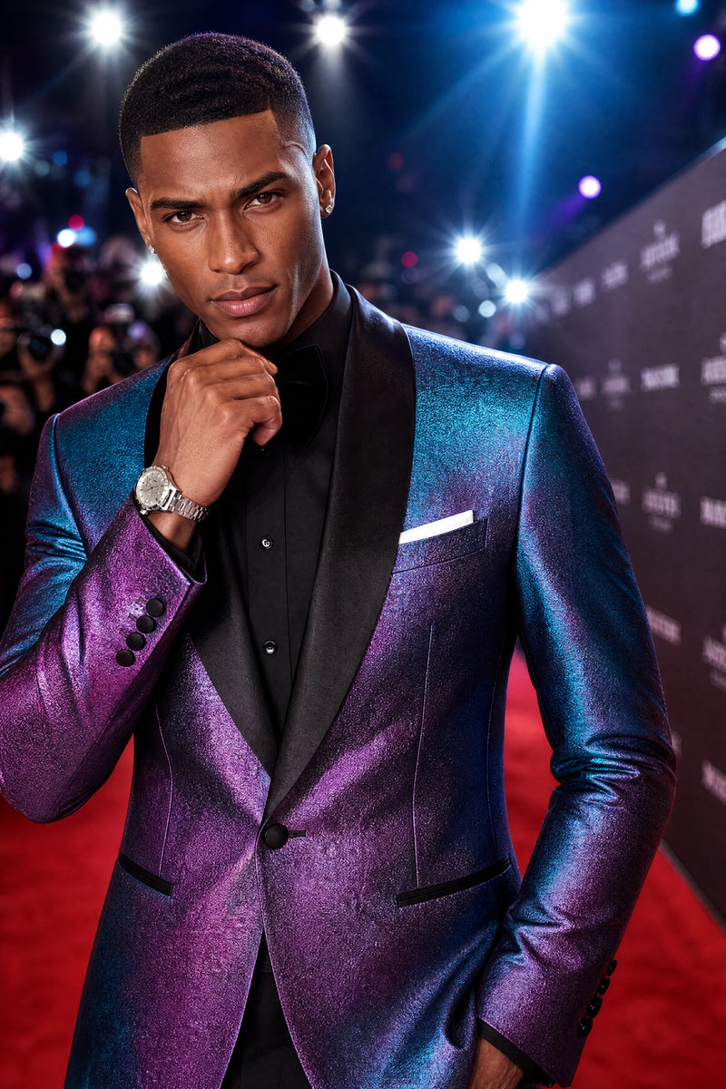 blue suit purple dress Purple Suit For Men - Church Suit - Men's Stacy Adams Vested One Button Side Peak Lapel Pinstripe Eggplant Purple Suit