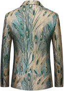 peacock plume jacquard blazer