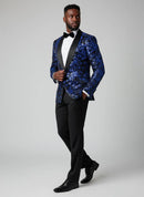 Men's Sequin Navy Jacket Blue Falling Stars
