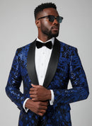 Men's Sequin Navy Jacket Blue Falling Stars