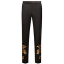 【Seleccione la talla de pantalón para el conjunto】Pantalones con bordado de hojas doradas y lentejuelas para hombre