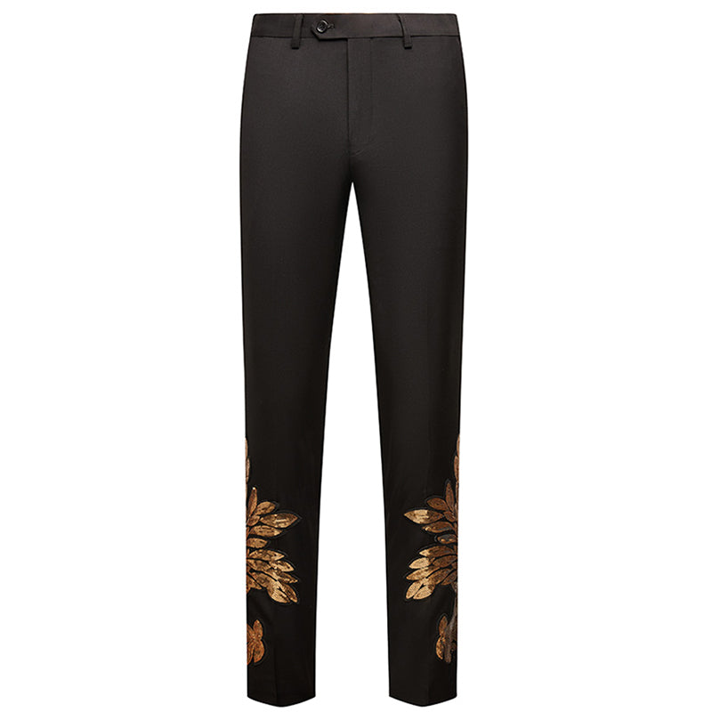 【Combination Special 】Men's Sequin Golden Leaves Embroidery Pants