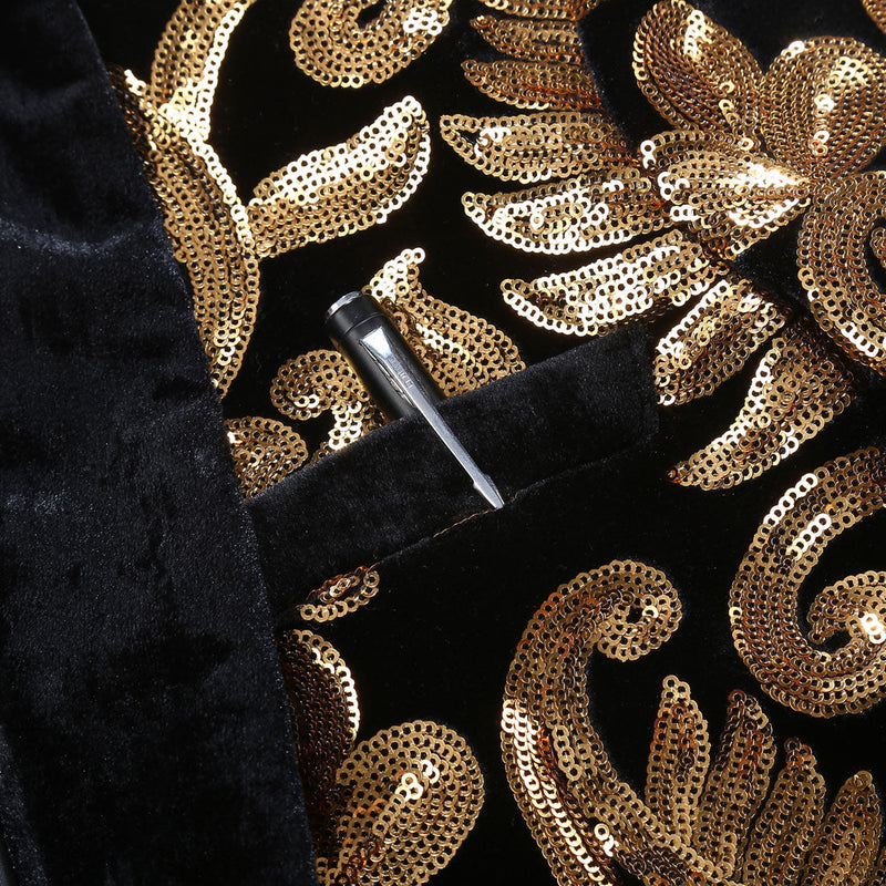 Sequin Tuxedo Jacket details
