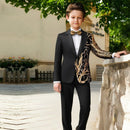 gold branch boy's black tuxedo - 3