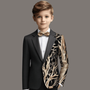 gold branch boy's black tuxedo -  1