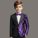 purple branch boy's black tuxedo - 1