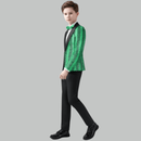 Robe 2 pièces noire à paillettes vertes et ondulations d'eau pour garçon