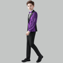 Robe noire 2 pièces à sequins violets et ondulations d'eau pour garçon