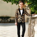 Robe 2 pièces noire à paillettes et fleurs pour garçon