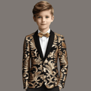 Robe 2 pièces noire à paillettes et fleurs pour garçon