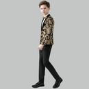 Robe 2 pièces noire à paillettes et fleurs pour garçon