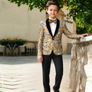 Robe 2 pièces à paillettes florales dorées pour garçon