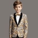 Robe 2 pièces à paillettes florales dorées pour garçon