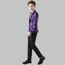 Boy's 2-Piece Purple  Sparkle Floral Sequin Dress