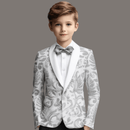 Robe 2 pièces à paillettes blanches et florales pour garçon