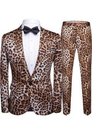 Brown leopard print suit