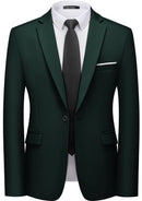 Men's Slim Fit Classic One Button Dark Green Blazer