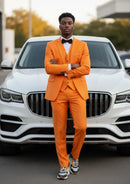 Men's 3-Piece Classic One Button Orange Suit