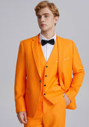 Men's 3-Piece Classic One Button Orange Tuxedo