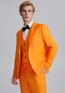 Men's 3-Piece Classic One Button Orange Tuxedo