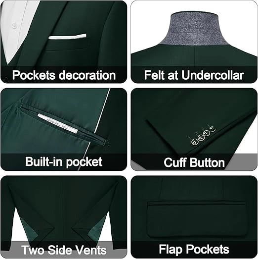 3-Piece Dark Green Suit