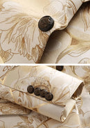 floral jacquard champagne blazer