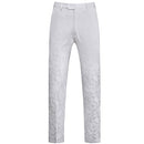 Men's 3-Piece Jacquard Peak Lapel Double Breasted White Tuxedo