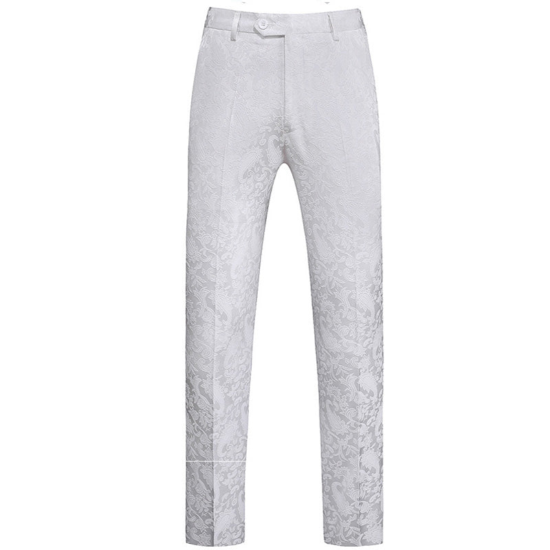 Men's Jacquard White Pants
