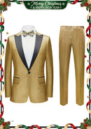 Men's 2-Piece One Button Sparkling Gold Tuxedo