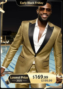 Men's 2-Piece One Button Sparkling Golden Tuxedo