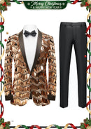 Men's Fashion Fringed Sequin Tassels Rose Gold Tuxedo