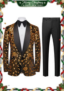 Chaqueta de lentejuelas para hombre con estrellas fugaces doradas