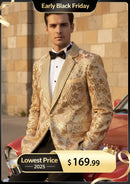 Men's  Sequin Six-pointed Star Golden Luxury Jacket