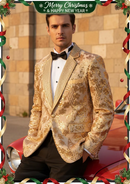Men's  Sequin Six-pointed Star Golden Luxury Jacket
