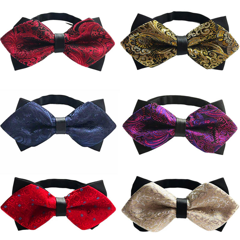 Men's Sharp Angled Bow Tie Collection 14 Color