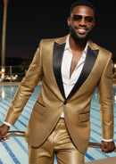 Men's 2-Piece One Button Sparkling Golden Tuxedo