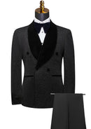 Men's 2-Piece Starry Black Smoking Suit