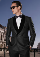Men's 2-Piece Starry Black Smoking Tuxedo