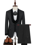 Leaf Jacquard Black Tuxedo