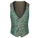 Gold Damask Green Suit vest