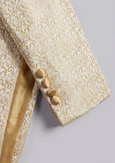 Men's 3-Piece Traditional Collar Champagne Paisley Fitted Party Suit