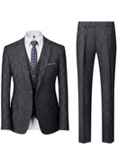 Black Subtile Plaid Suit