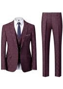 Burgundy Subtile Plaid Suit